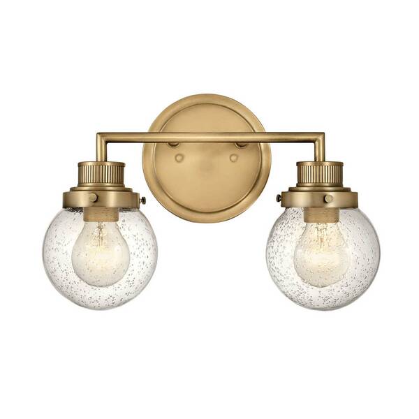  Quintiesse Quintiesse Poppy Bathroom Wall Light, 2-bulb, Brass 