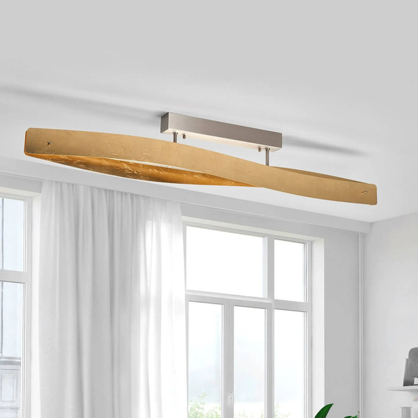  Quitani Quitani Elegant Led Ceiling Light With A Metal Leaf Finish 