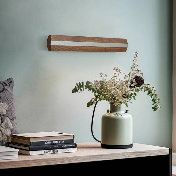  Quitani Quitani Elis Led Wall Light, Walnut/nickel 