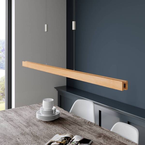  Quitani Quitani Led Hanging Light Alin, Length 138 Cm, Natural Oak 