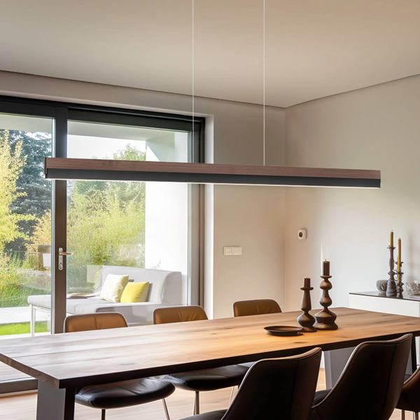  Quitani Quitani Led Hanging Light Keijo, Black/nut, Length 143 Cm 