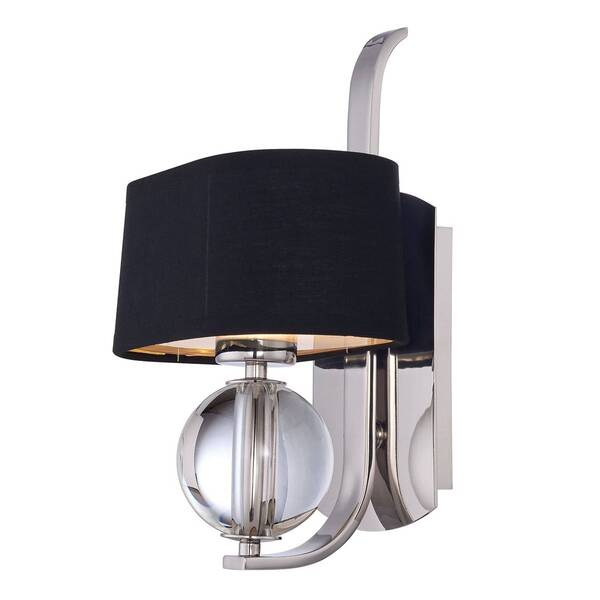  Quoizel Quoizel Gotham Wall Light, Fabric Lampshade, Silver 