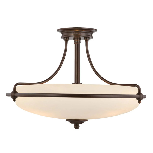  Quoizel Quoizel Griffin Ceiling Lamp With Spacing, ø 53 Cm, Bronze/opal 