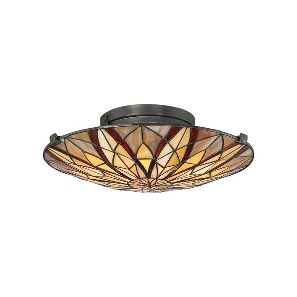  Quoizel Quoizel Victory Ceiling Light, Tiffany-style Lampshade 