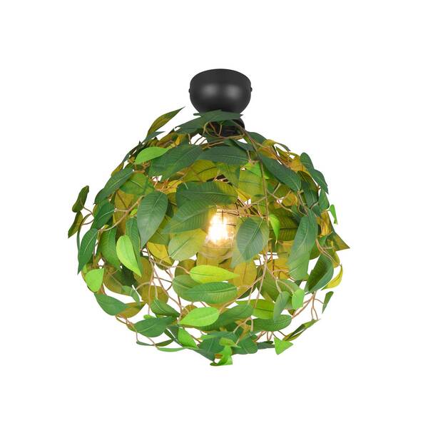  Reality Leuchten Reality Leuchten Leavy Ceiling Light, Black/green, ø 38 Cm, E27, 1-bulb 