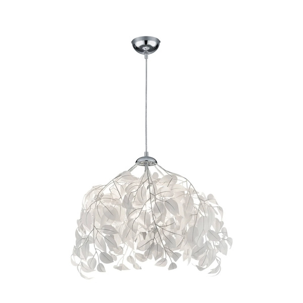  Reality Leuchten Reality Leuchten Leavy Hanging Light, Chrome/white, ø 38 Cm, Plastic 