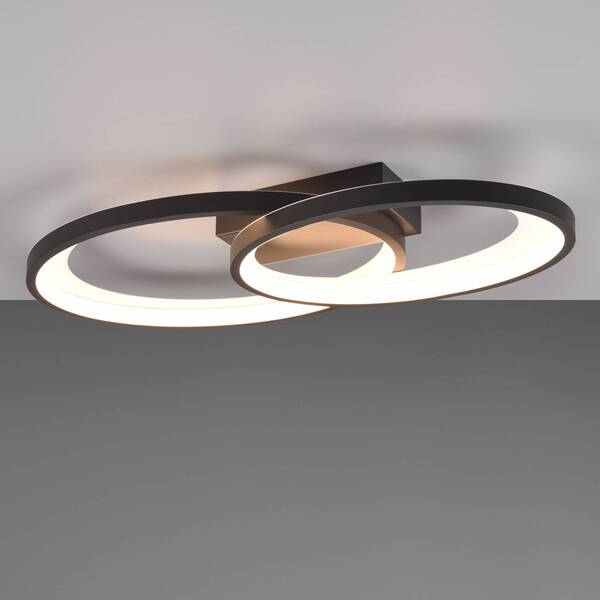  Reality Leuchten Reality Leuchten Malaga Led Ceiling Light With 2 Rings, Black 