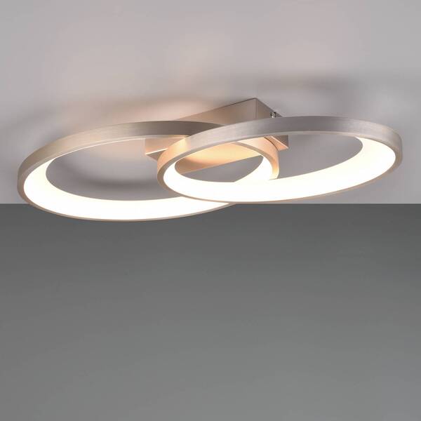  Reality Leuchten Reality Leuchten Malaga Led Ceiling Light With 2 Rings, Matt Nickel 