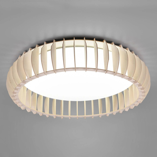  Reality Leuchten Reality Leuchten Monte Led Ceiling Light, Cct, ø 60 Cm, Light Wood 