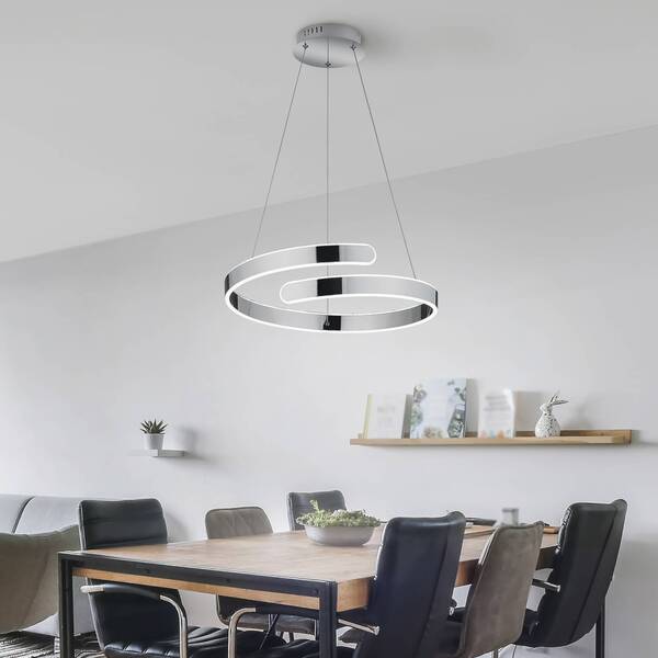  Reality Leuchten Reality Leuchten Parma Led Pendant Light, Switch Dimmer, Chrome 
