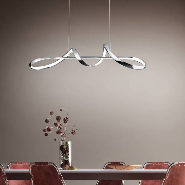  Reality Leuchten Reality Leuchten Perugia Led Pendant Light, Switch Dimmer, Chrome 