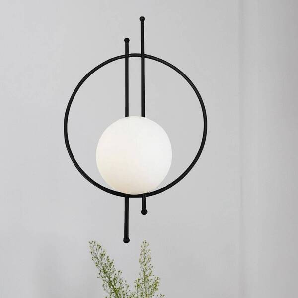  Royaltech Royaltech Vintoise Wall Light, Black, Glass/metal, Height 55 Cm 