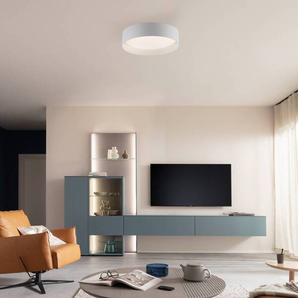  Schöner Wohnen Schöner Wohnen Tavoli Led Ceiling Light, White, ø 29 Cm, Metal, Cct, Dimmable 