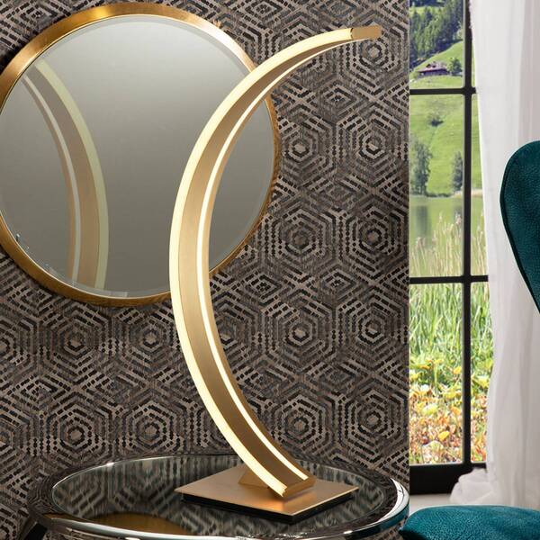  Schuller Valencia Schuller Valencia Arcus Led Arc Table Lamp, Golden Finish 