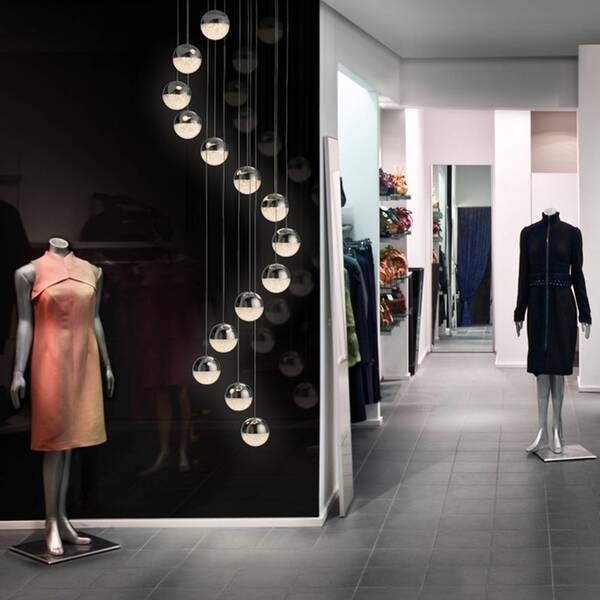  Schuller Valencia Schuller Valencia Sphere Led Pendant Light, 14-bulb, Chrome App 