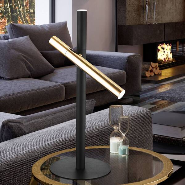  Schuller Valencia Schuller Valencia Varas Led Table Lamp, Black/gold, 2-bulb 