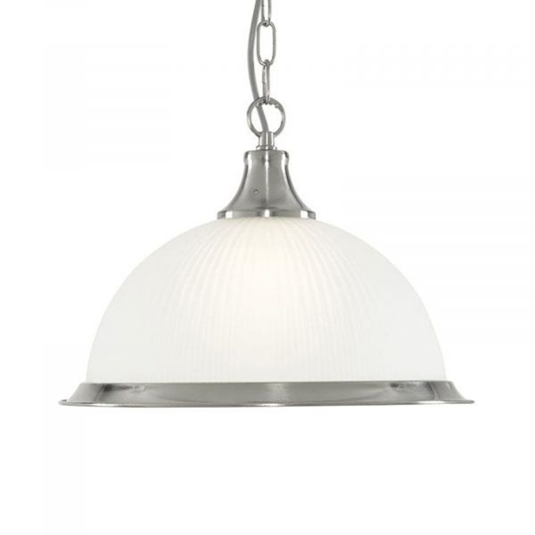  Searchlight Searchlight American Diner Hanging Lamp Satin Silver One-bulb 