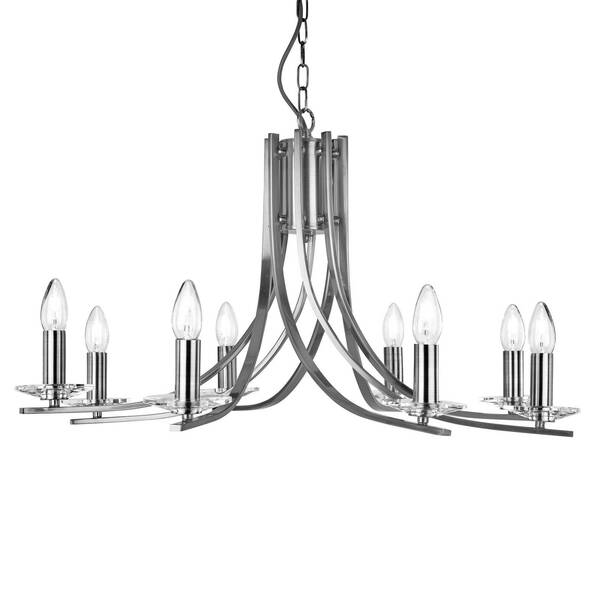  Searchlight Searchlight Ascona Pendant Light 8-bulb Satin Silver 