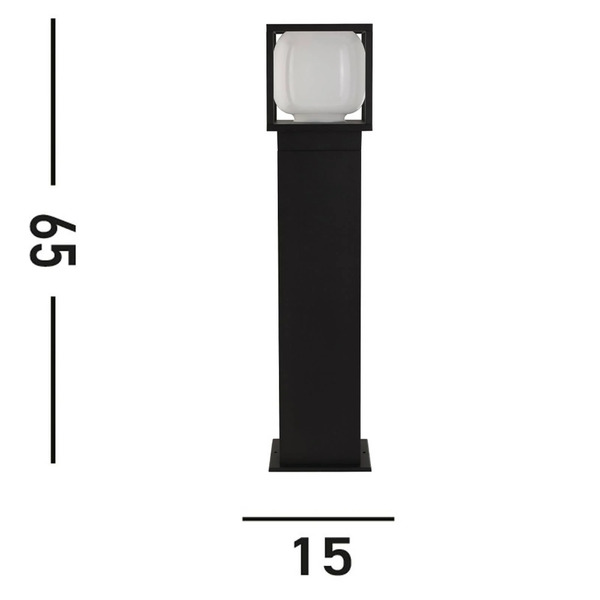  Searchlight Searchlight Athens Led Path Light, Ip54, Black, Height 65 Cm, Metal 