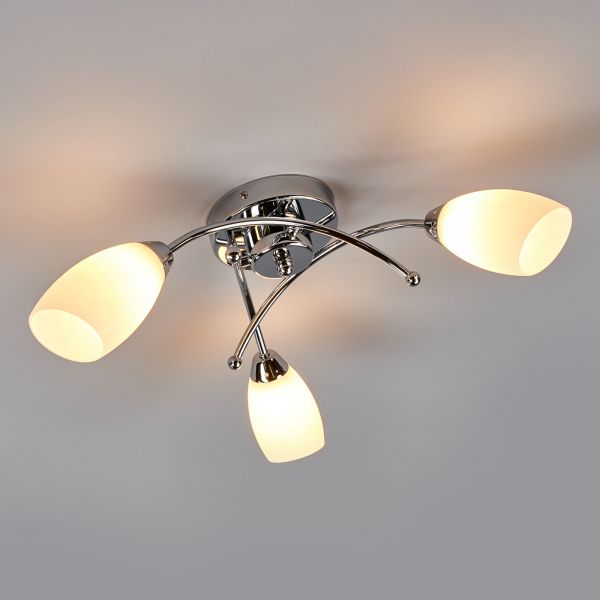  Searchlight Searchlight Beautiful Opera 3-light Chrome Ceiling Light 