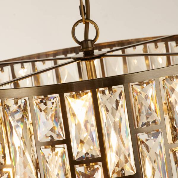  Searchlight Searchlight Bijou Pendant Light, 5-bulb, Brass, Crystal Glass 