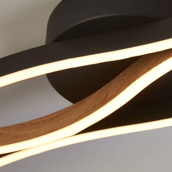  Searchlight Searchlight Bloom Swirl Led Ceiling Light Black/wood 