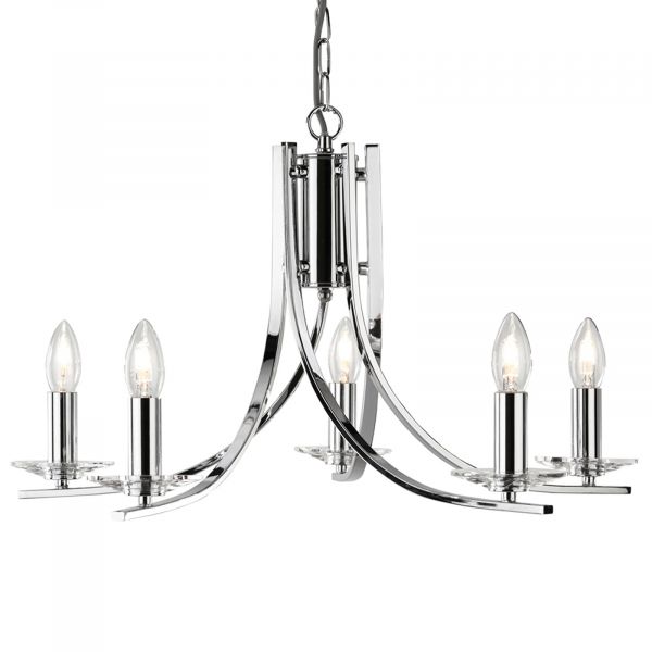  Searchlight Searchlight Elegant 5-bulb Ascona Chrome Hanging Light 