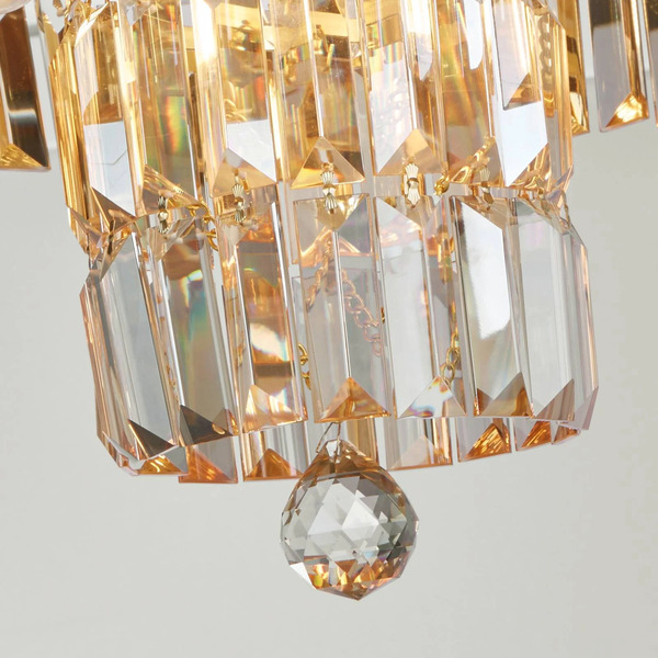  Searchlight Searchlight Empire Ceiling Light, Brass, 4-bulb, Crystal Glass, Ip44 