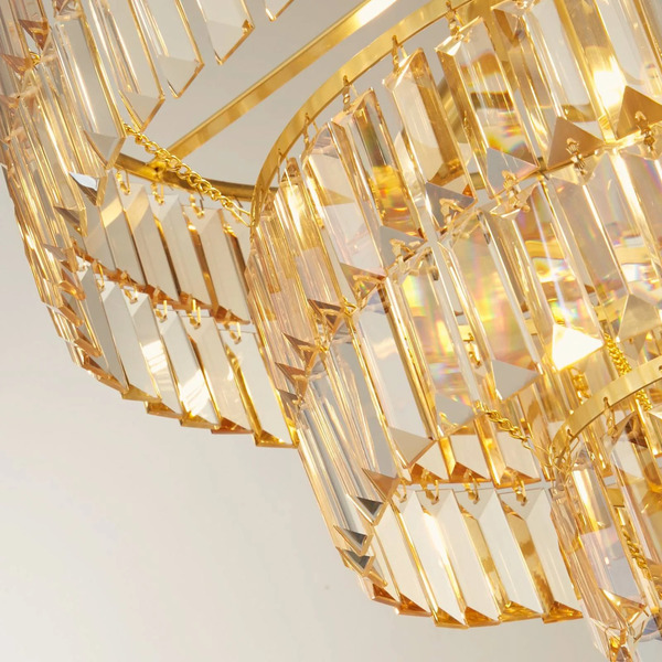  Searchlight Searchlight Empire Pendant Light, Brass, 5-bulb, Crystal Glass 