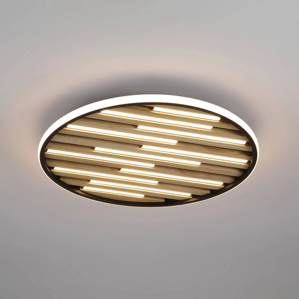  Searchlight Searchlight Equalise Led Ceiling Lamp, ø 49 Cm, Black/light Brown, Metal 