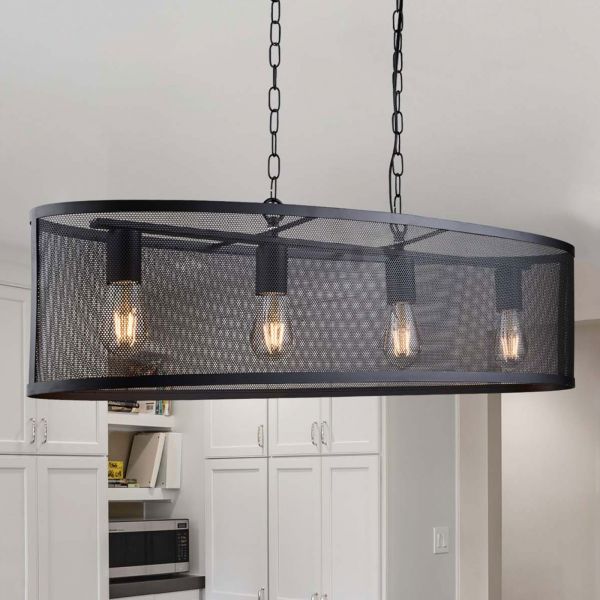  Searchlight Searchlight Fishnet Hanging Light In Black, 91 Cm Long 