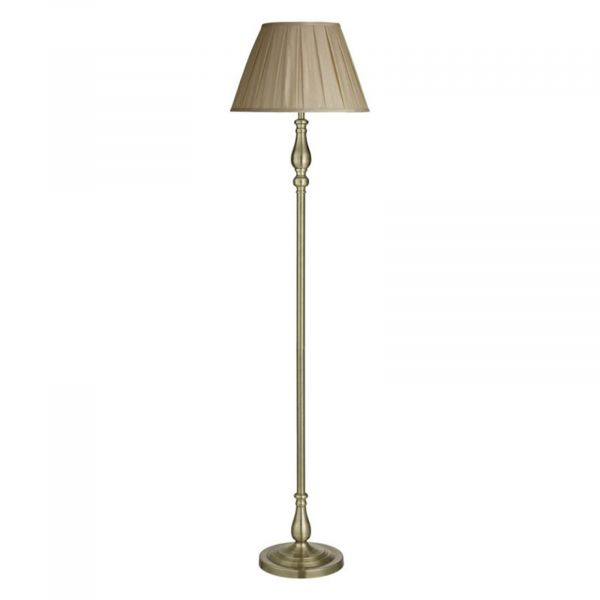  Searchlight Searchlight Flemish Floor Lamp With Pleated Lampshade 