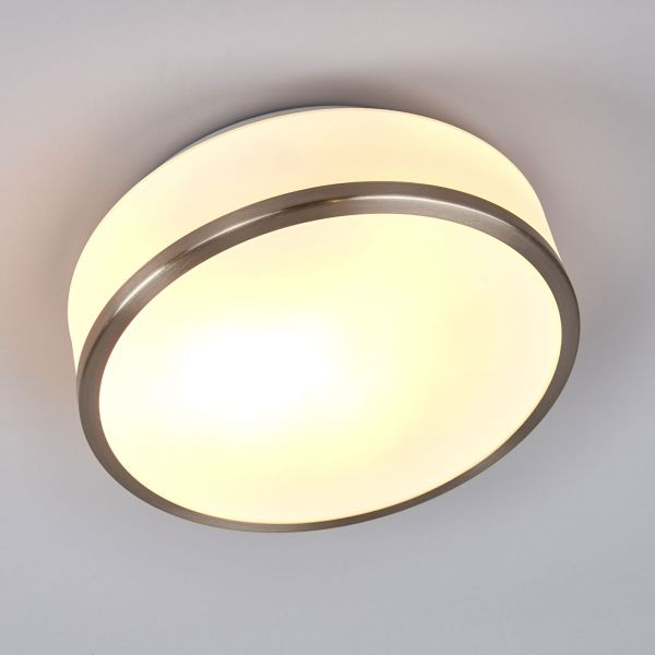  Searchlight Searchlight Flush Ceiling Light Ip44, ø 28 cm, Satin Silver 
