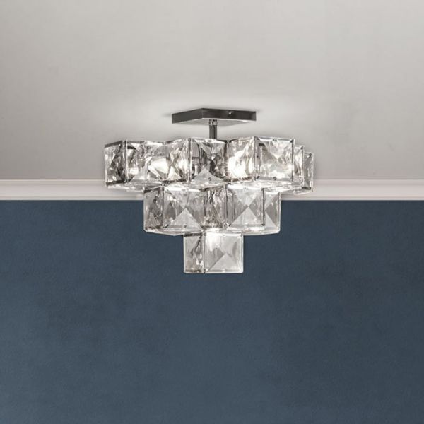  Searchlight Searchlight Glacier Ceiling Light, Acrylic Lampshade, Clear 