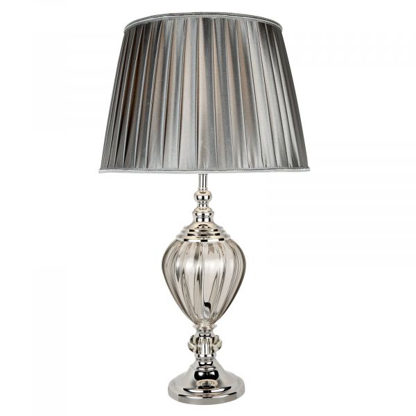  Searchlight Searchlight Greyson Table Lamp With Fabric Lampshade In Grey 