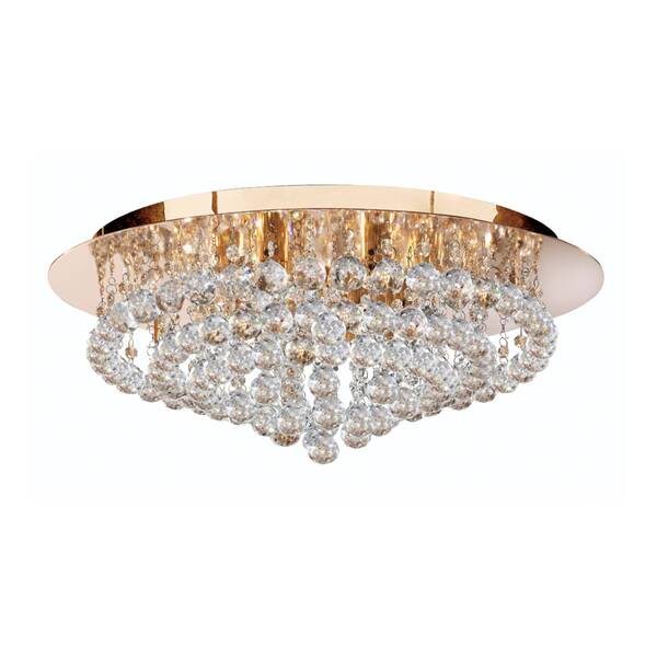  Searchlight Searchlight Hanna Ceiling Light, Gold, Crystal Balls, ø 55 Cm 