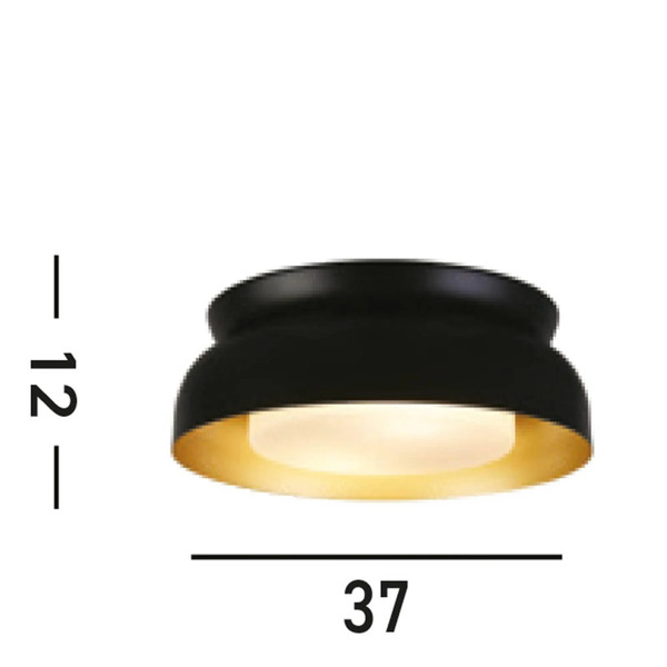  Searchlight Searchlight Kendal Ceiling Light, Black/gold, Steel, Glass 