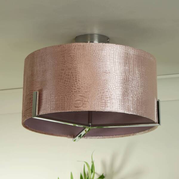  Searchlight Searchlight Kyran Ceiling Light, Red, Metal, Velvet, ø 40 Cm, E27 