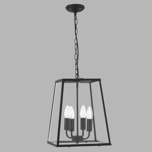  Searchlight Searchlight Lantern Hanging Light, Black, Four-bulb 