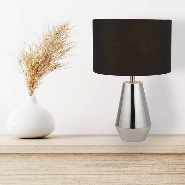  Searchlight Searchlight Laynie Table Lamp, Grey/black, Metal/textile, 24 Cm, E14 