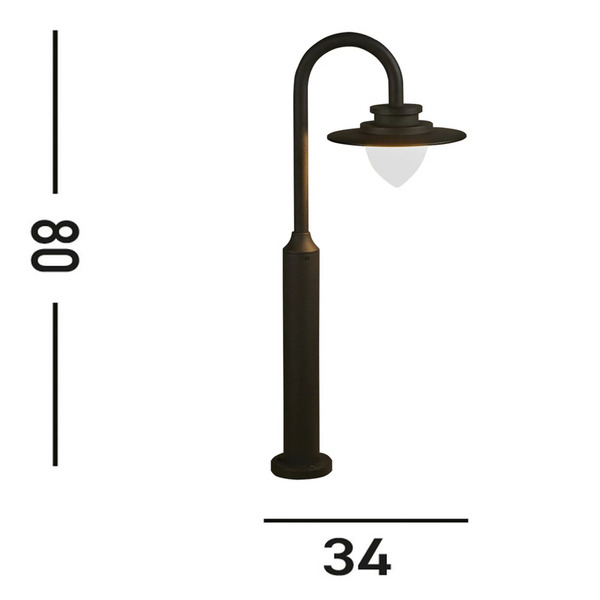  Searchlight Searchlight Led Path Light Texas, Ip54, Graphite-coloured, Height 80 Cm 