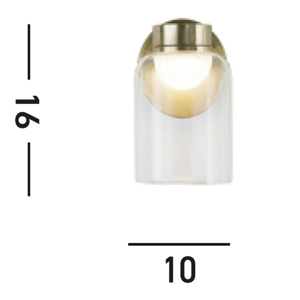 Searchlight Searchlight Led Wall Light Highball, Brass-coloured, Ip44, Glass 