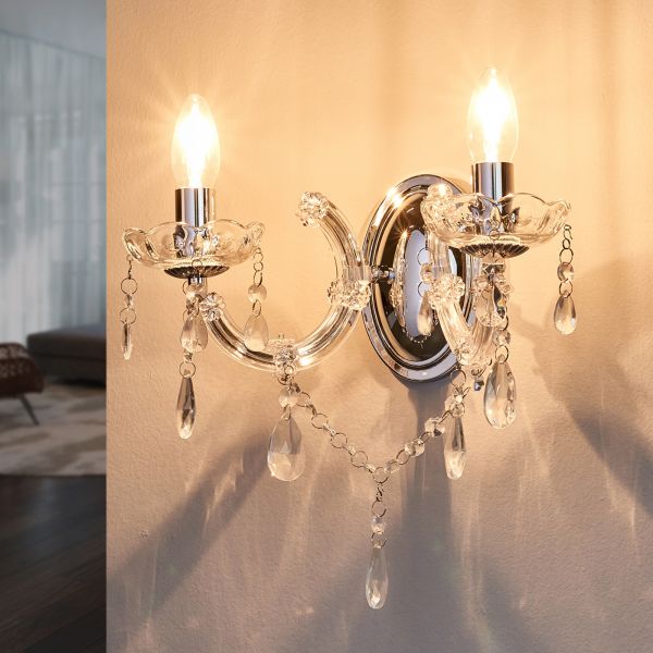  Searchlight Searchlight Marie Therese - Classic Wall Light, Chrome 
