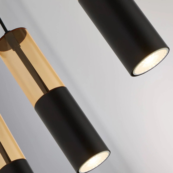  Searchlight Searchlight Merrygold Pendant Light, Black/amber, Metal, Gu10, 5-bulb. 