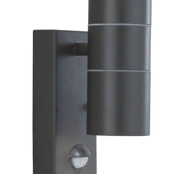  Searchlight Searchlight Metro Outdoor Wall Lamp, Black, Height 21 Cm, Sensor, 2-bulb 