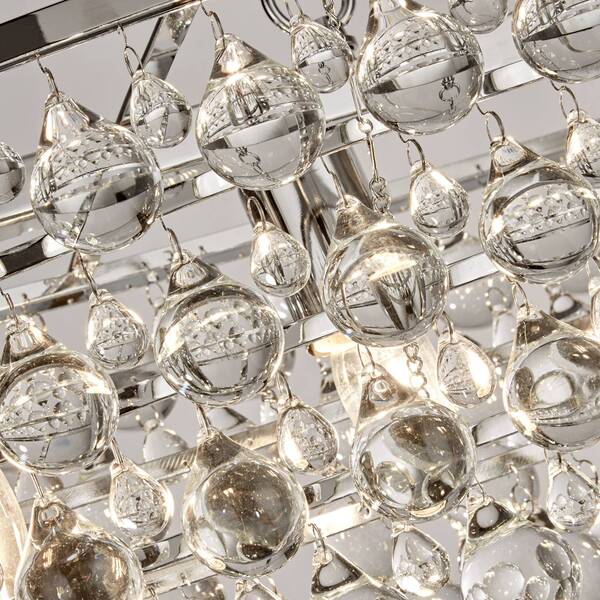  Searchlight Searchlight Michelle Pendant Light, Chrome/clear, Crystal Glass, 92 Cm, E27 