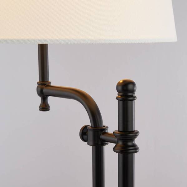  Searchlight Searchlight Munich Table Lamp, Black/white, Linen, E27, Adjustable 