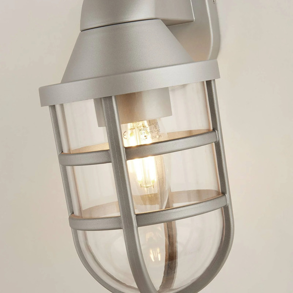  Searchlight Searchlight Outdoor Wall Light X Seaside, Silver, Ip44 
