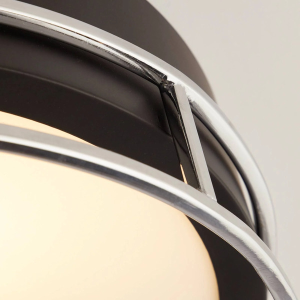  Searchlight Searchlight Phoenix Ceiling Light, ø 30 Cm, Black / Chrome, Ip44 