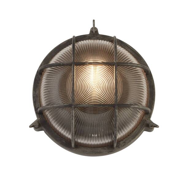  Searchlight Searchlight Porto Bulkhead Light, Round, Black And Silver 